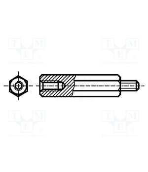 R30-3001002 Spacer sleeve; 10mm; Int.thread: M3; Ext.thread: M3; hexagonal Z8gM67CtMubkuSYJloydVOJtrj6SawnV94gd1nBzCUQ