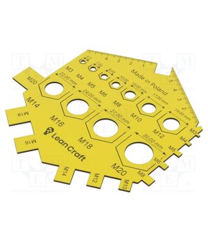 SPR-M3-M20-Y Size gauge; nuts,screws; yellow; Thread: M3÷M20 mEYG6w1pHfFxxp5gn3pOiT5M1gXhF2_yG6UKRAUfnQQ