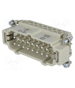 09330162601 Connector: HDC; contact insert; male; 16A; 500V; Han E®; PIN: 16 c46jm8MkLY_c7SvtMdYbfHYXFTP4TfU4JQkVwQtei8Y