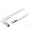 A21-TT-C100-050WH Cable; 1x1mm2; wires,DC 5,5/2,1 plug; angled; white; 0.5m LRGKI000eu89Ho26WkDethv4Qm-Nf9GAfs6NHSHFu5E