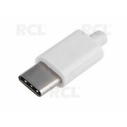 KIŠTUKAS USB-C 3.1 (C type) tipo kabeliui baltas