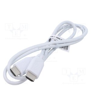HDMI TO HDMI CABLE 1M WHITE 789-21051002 Accessories: connection cable; white; 1m; HDMI plug,both sides 4Z7i1fvPeetwQCN2j_foXPu2fkOFpHronDd1gZEA23s