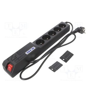 ACAR 504W 1.5M Plug socket strip: protective; Sockets: 5; 250VAC; 10A; black nnmOxGy21BvSfl62ah7nCH0-4UrJOPsMLH1U9RIWM58