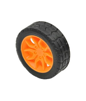 Gumijas ritenis, diametrs 30 mm, ass diametrs 2 mm, oranžs ABRV003.jpg