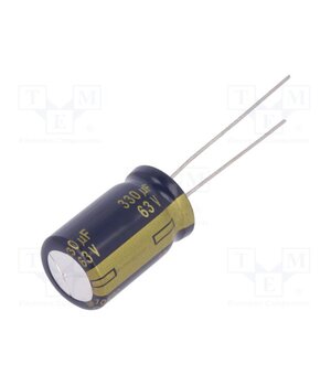 EEUFC1J331 Capacitor: electrolytic; low ESR; THT; 330uF; 63VDC; Ø12.5x20mm Efp4m637V-dxBxseSg0MbevgewY605CQy4qa0Vvuee8