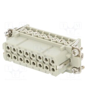 HA-016-F Connector: HDC; contact insert; female; HA; PIN: 16; 16A; 250V; 16+PE _H8U1DAEEgzsB5w8MwWPVxE8if7qaGqtGzBaTDOnxk8