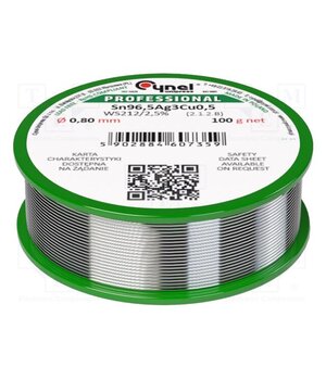 SN96,5AG3CU0,5-WS212/2,5%0.80 100 G Tin; lead free; Sn96,5Ag3Cu0,5; 0.8mm; 100g; reel; 217÷220°C; 2.5% u4OrIPf15GuemzWe3Maa7kJO3-pRUGxOrdu3mBmZ6K4