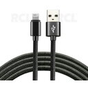 KABELIS USB <-> Lightning/iPhone 1m, 2.4A, juodas
