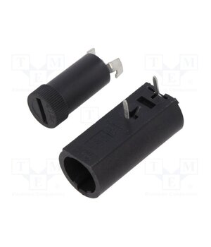 HTC-50M Fuse holder; THT; 5mm; -30÷85°C; 10A; Pitch: 10mm; 250VAC; HTC 7PFgDXm7W4VnIfHMNcy7fuFW4TbiPFt-bcVguPgN6Q8