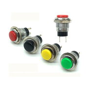 PUSH BUTTON SWITCH ON-(OFF) 1A / 250VAC, ø14mm, M12, red