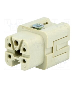 CKSF 04 Connector: HDC; contact insert; female; CKS; PIN: 5; 10A; 400V; 4+PE PbKy-p-hvJMt9GUk4Nb-8PQhVtiyZPABNP8sdWR_xf4