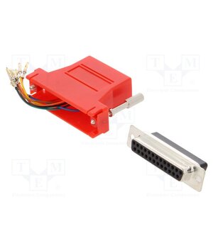 DA25-SMJ8-R-K Transition: adapter; D-Sub 25pin female,RJ45 socket; red Go2usbNytVvrrKMqZSMUv2b9nXXX6xoqCYqjOhl3_e8