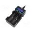 X2 Charger: microprocessor-based; Li-Ion; 2A; Cells quantity: 2 hMSvcGXekUMISCtawWfUj7yQ_mtT4uKvO6sMv2X3k6Q
