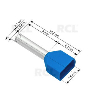 ANTGALIS LAIDUI užspaudžiamas, laidams 2x <0.75mm², 8mm ilgio vamzdelis CAA07D.jpg