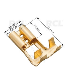 ANTGALIS LAIDUI lizdas 4.8x0.8mm neizoliuotas kampu geltonas CAD05KG.jpg