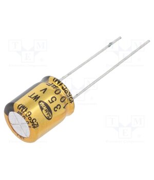 WT1V107M1012MPA Capacitor: electrolytic; THT; 100uF; 35VDC; Ø10x12.5mm; ±20%; 5000h Y-_5gvVPh79Oph6SnVoe3UrEkyAZRZ4znSqfW68u950