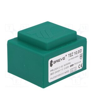 TEZ10/D230/24V Transformer: encapsulated; 10VA; 230VAC; 24V; 416.6mA; PCB; IP00 wXjxATJaP1uyMgpZa6XZpCVq0L_p_VJlXnYdpJ0Awq4