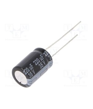 EEUTP1V221 Capacitor: electrolytic; THT; 220uF; 35VDC; Ø10x16mm; Pitch: 5mm daR5g1rSrxiotCwlCM9Lb03i5vqcK_WItNzLbfIq03Q