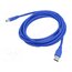 CA-US3E-10CC-0030-B Cable; USB 3.0; USB A socket,USB A plug; gold-plated; 3m; blue; PE jK-GOFZy6dqbfkGtG5p4mMZ0jUqJeSk2xZBPgCIUbh4