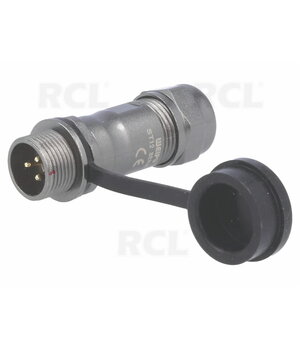 CONNECTOR WEIPU ST1211/P3, 3pin plug for cable ø5÷8mm, 13A 250V, IP67, metal CJP_W1210_K3.jpg