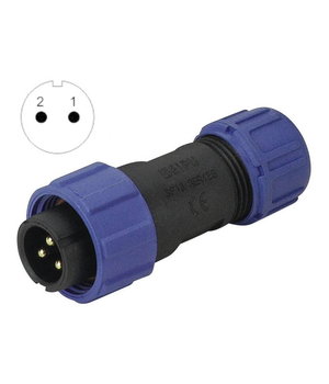 CONNECTOR WEIPU SP1310/P2, 2pin plug for cable ø4÷6.5mm, 13A 250V, IP68 CJP_W1310_K2.jpg