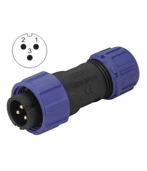 CONNECTOR WEIPU SP1310/P3, 3pin plug for cable ø4÷6.5mm, 13A 250V, IP68 CJP_W1310_K3.jpg