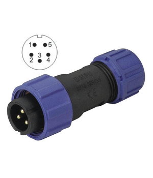 CONNECTOR WEIPU SP1310/P5, 5pin plug for cable ø4÷6.5mm, 5A 250V, IP68 CJP_W1310_K5.jpg