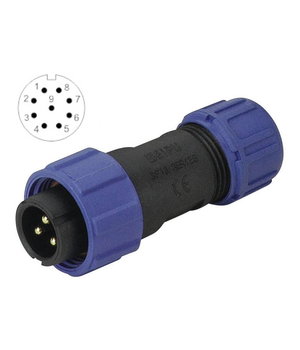 CONNECTOR WEIPU SP1310/P9, 9pin plug for cable ø4÷6.5mm,, 3A 125V,  IP68 CJP_W1310_K9.jpg