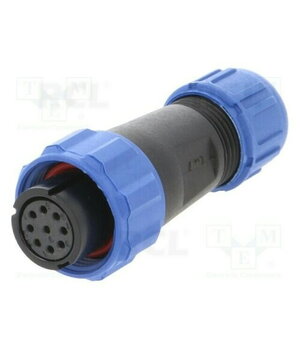 JUNGTIS WEIPU SP1310/S9, 9pin lizdas kabeliui ø4÷6.5mm, 3A 125V, IP68 CJP_W1310_L9.jpg