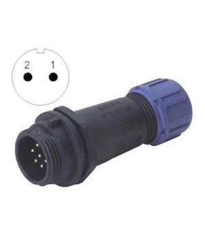 CONNECTOR WEIPU SP1311/P2, 2pin plug for housing/cable ø4÷6.5mm, 13A 250V, IP68 CJP_W1311_K2.jpg