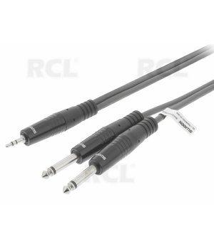 Stereo Audio Cable 2x 6.35 mm Male - 3.5 mm Male, 3m, Dark Grey CKA014Q_X.jpg