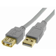 KABELIS KOMPIUTERIUI USB A(K) - A(L) pilkas, 3m, gold-plated CKAK112_3G.jpg