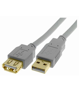 COMPUTER CABLE  USB A male - A female 3m, grey, gold-plated CKAK112_3G.jpg