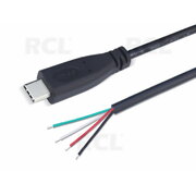 KABELIS USB-C, kištukas USB-C (C Type) <-> lituojamas kabelis, 150mm CKAK1604K.jpg