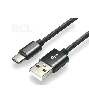 KABELIS everActive CBB-1CB 2.0 USB A (K) <-> USB-C (C tipo), juoda pynė, 1m CKAK165_1J.jpg