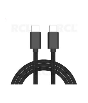 KABELIS USB-C 60W 3A 20V 1m juodas, pintas apvalkalas CKAK1652J.jpg