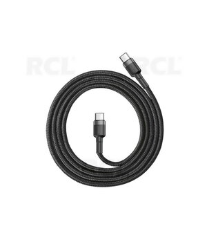 KABELIS 3.0 USB C Type (K) <-> USB C Type (K), 1m 60W, su nailono pyne, Baseus CKAK165C_1BS+1.jpg