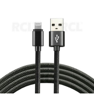 CABLE USB <-> Lightning/iPhone 1m, 2.4A, black CKAMIP5.jpg