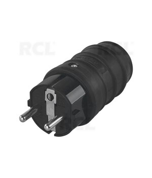 KIŠTUKAS AC 2pin/įžem/ant laido/ juodas gumuotas 16A 250V IP44 CKI191JP.jpg