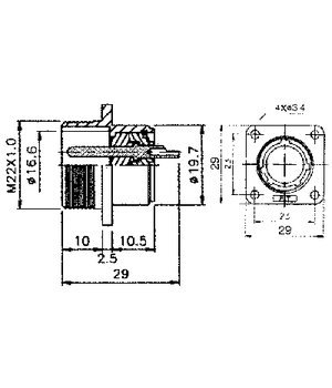 ШТЕКЕР metal. 3pin 15A/250V корпусный Circular M22  (для CLI4683) CKI2863+1.jpg