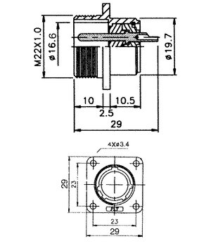 ШТЕКЕР metal. 3pin 15A/250V корпусный Circular M22  (для CLI4683) CKI2863+2.jpg