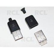 PLUG USB A type, soldering,  black CKI814J.jpg