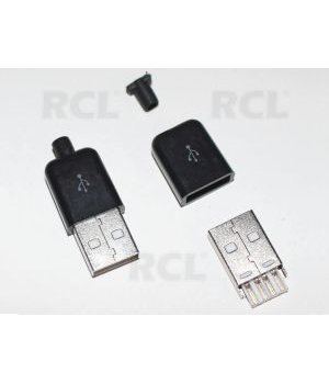 PLUG USB A type, soldering,  black CKI814J.jpg