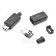 KIŠTUKAS  micro USB B (DIY 4in1), kabeliui, juodas CKI830GJ.jpg