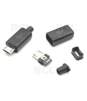KIŠTUKAS  micro USB B (DIY 4in1), kabeliui, juodas CKI830GJ.jpg