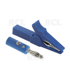 CROCODILE CLIPS 55mm + PLUG 'banan' ø4mm  blue CKR077.jpg