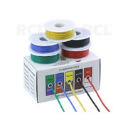 Silicone mounting wires AWG20 0.5mm², -60°C...+200°C, 5 colours x5m CLA0905X.jpg