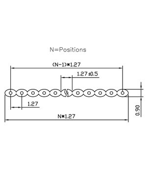 LAIDŲ PLOKŠČIAS KABELIS 10gyslų x0.08mm², ø0.32mm,  AWG28, žingsnis 1.27mm, spalvota CLAPXX_SP28+1.jpg