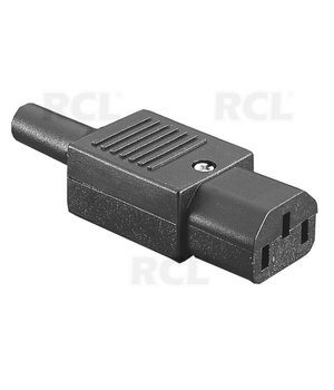 SOCKET AC 10A 250V 3pin, for Cable, IEC 60320, C13 (F) black CLI200Q.jpg