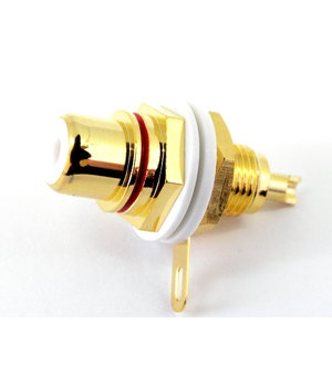 ГНЕЗДО RCA корпусное красное Teflon, gold-plated CLI375R.jpg